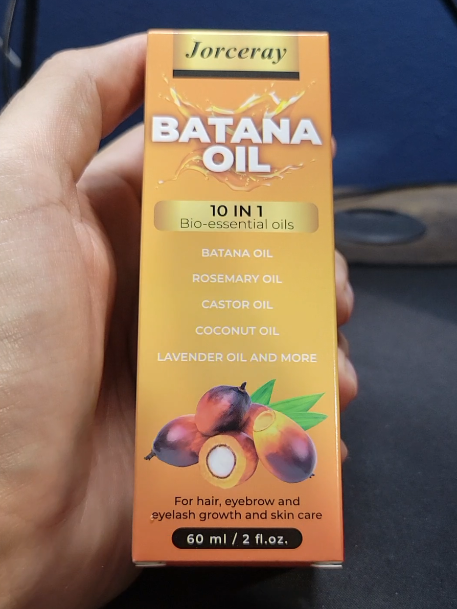 Jorceray Batana Oil 😁 This is one of my favorite oils to use for my hair care and skin care, It contains Batana Oil, Rosemary Oil, Castor Oil, Coconut Oil, Lavender Oil, and more 🙌 #hairoil #haircare #skincare 