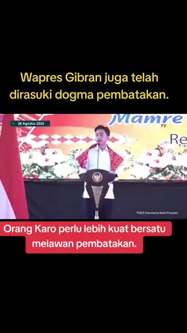 Doktrin pembatakan rekayasa kolonial penjajah  dan misionaris gereja yang telah berlangsung hampir satu abad bukan hanya jadi keyakinan orang Toba, Silindung, Humbang dan Samosir (telah jadi Batak) tapi juga telah merasuki kesadaran orang-orang diluar Batak, termasuk Wakil Presiden Gibran. Orang Karo mesti melawan doktrin pembatakan tersebut bila tidak mau lenyap identitasnya sebagai suku Karo. Akan tetapi, tidaklah mudah melawan doktrin pembatakan yang sudah lama tertanam. Butuh waktu lama, kerja keras, dan kesadaran tinggi dari orang-orang Karo untuk menegakkan identitas suku Karo.  cc @gibran_rakabuming  #mejuahjuah #mergasilima #kalakkaro #tanahkaro #wapresgibran 