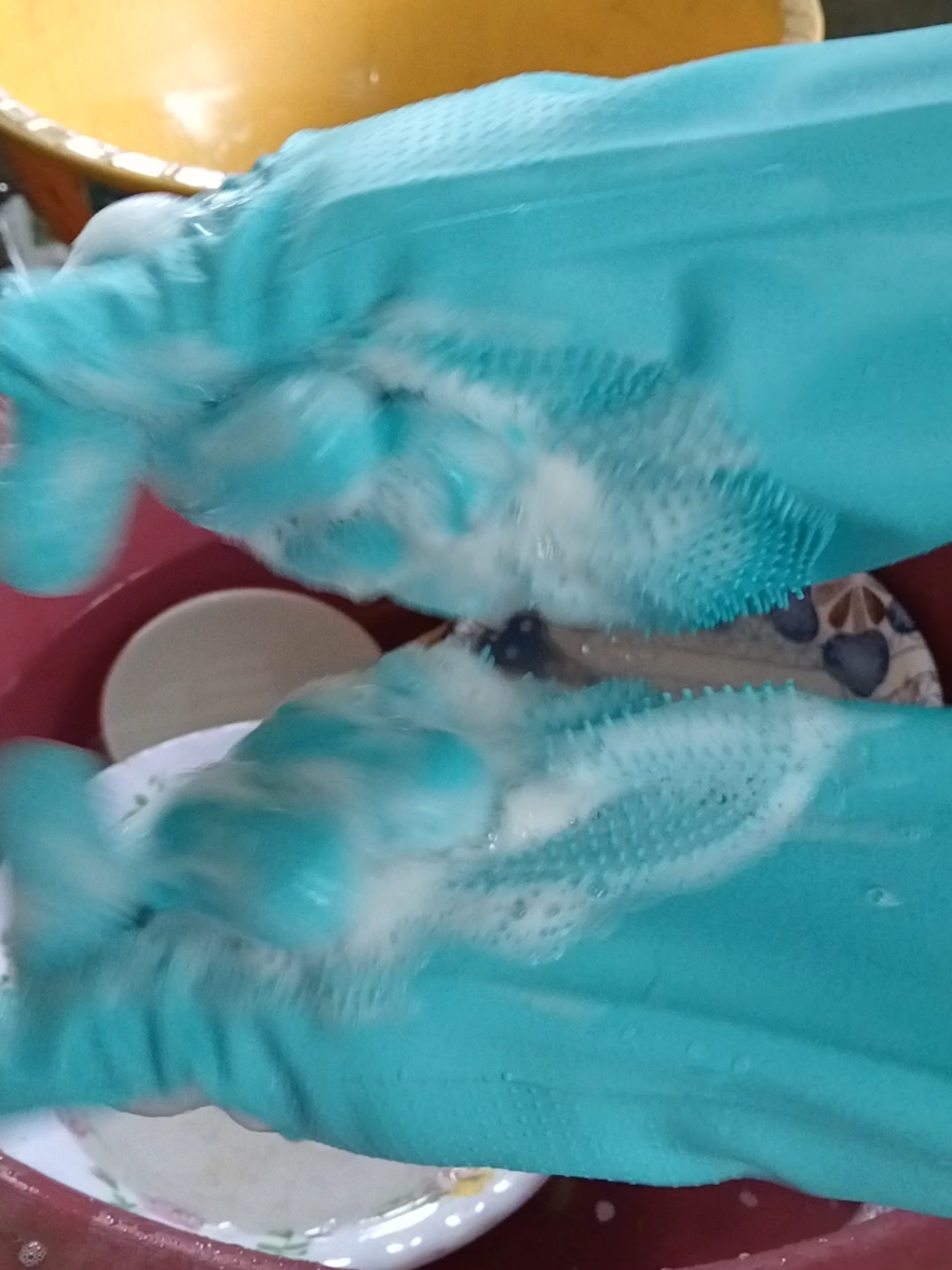 #Bao tay rửa chén có gai rất tiện lợi 