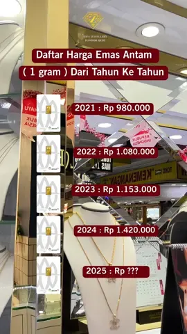 Daftar Harga Antam Dari Tahun 2021-2025 ‼️ Ayo tebak harga terbaru antam tahun 2025 sekarang Kunjungi toko kami atau kirim DM sekarang juga. Info via Whastapp 08225450267  📌Lokasi: Mall Plaza Pondok Gede Lantai Dasar Blok D No 40 46 Operasional 10.00-19.30WIB #hargaantam #LM #emas #viral #velocity 