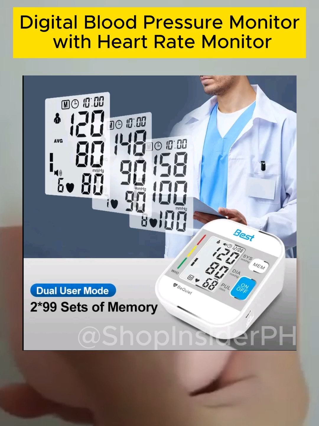 Digital Blood Pressure Monitor with Heart Rate Monitor #bloodpressure #heartrate #bp #health #patient