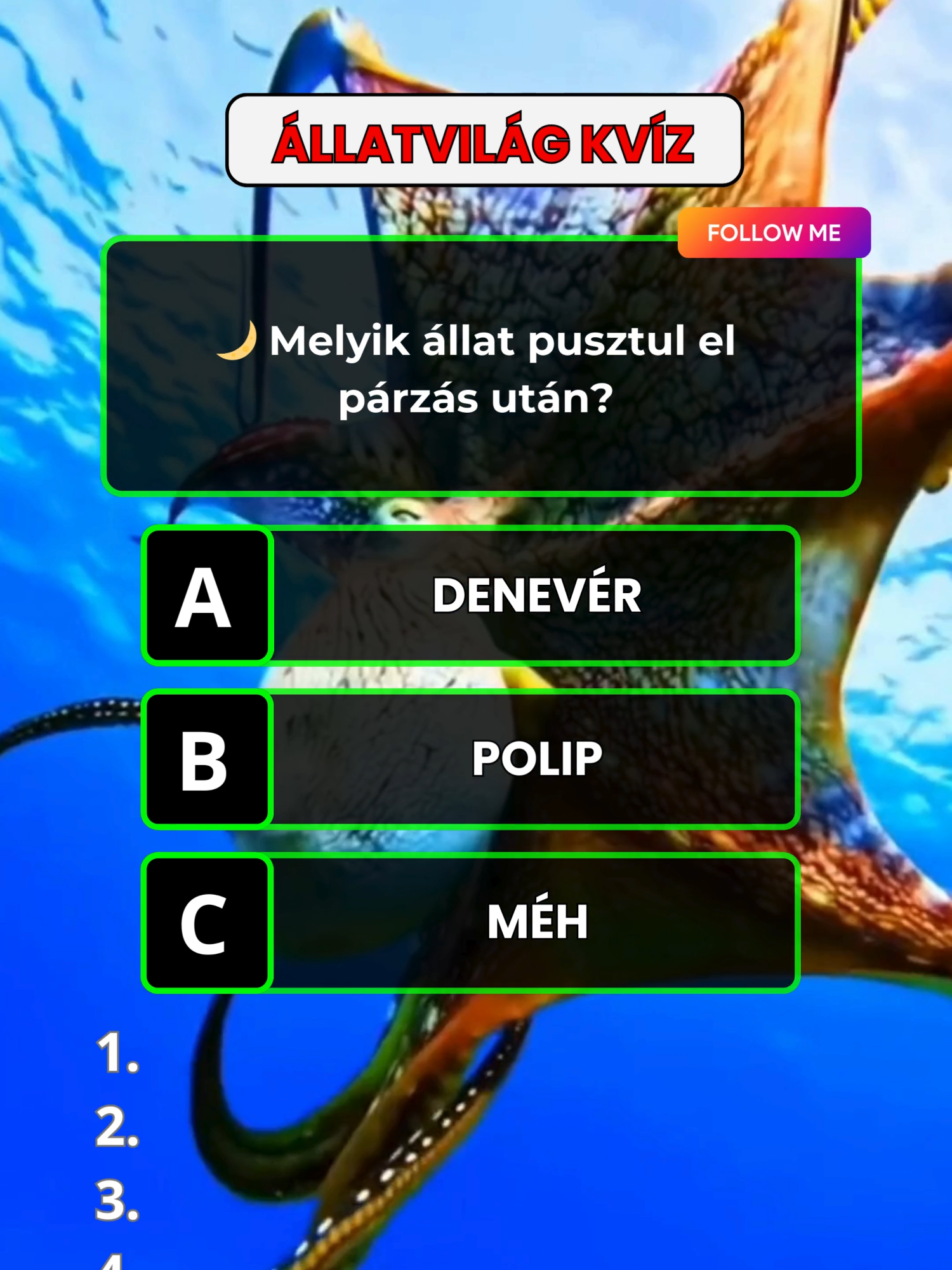 Állatvilág Kvíz 👉 🌍 Megszerzed mind a 7 pontot? Komment, ha ment! 👇 #animalsworld #animal #állatok #állatvilág #quiz #quiztime #kvíz