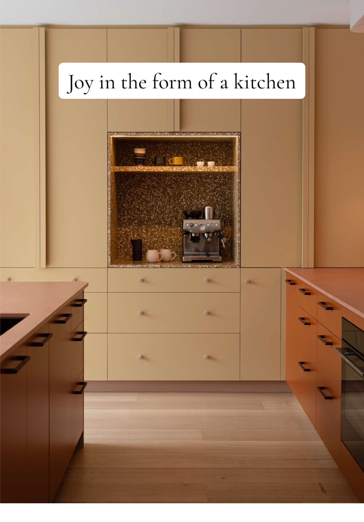 Since Melbourne’s weather isn’t turning it on this weekend, here’s one of our newly renovated kitchens to brighten things up 🧡  All details for Project Elwood can be found on our instagram Monday morning @gia_renovations 🏡 #KitchenRenovation #GIARenovations #HomeTransformation #Renovation #InteriorDesign 