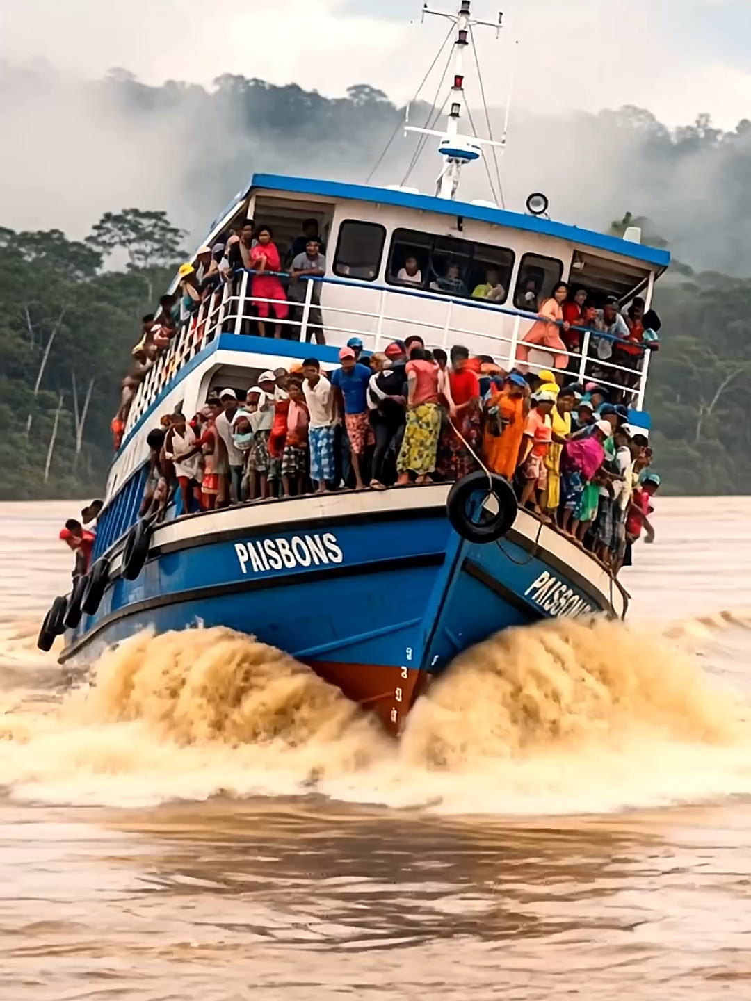 Seconds Passenger Boat Drifting in the Middle of a Rapid River! Everyone Panicked!-1