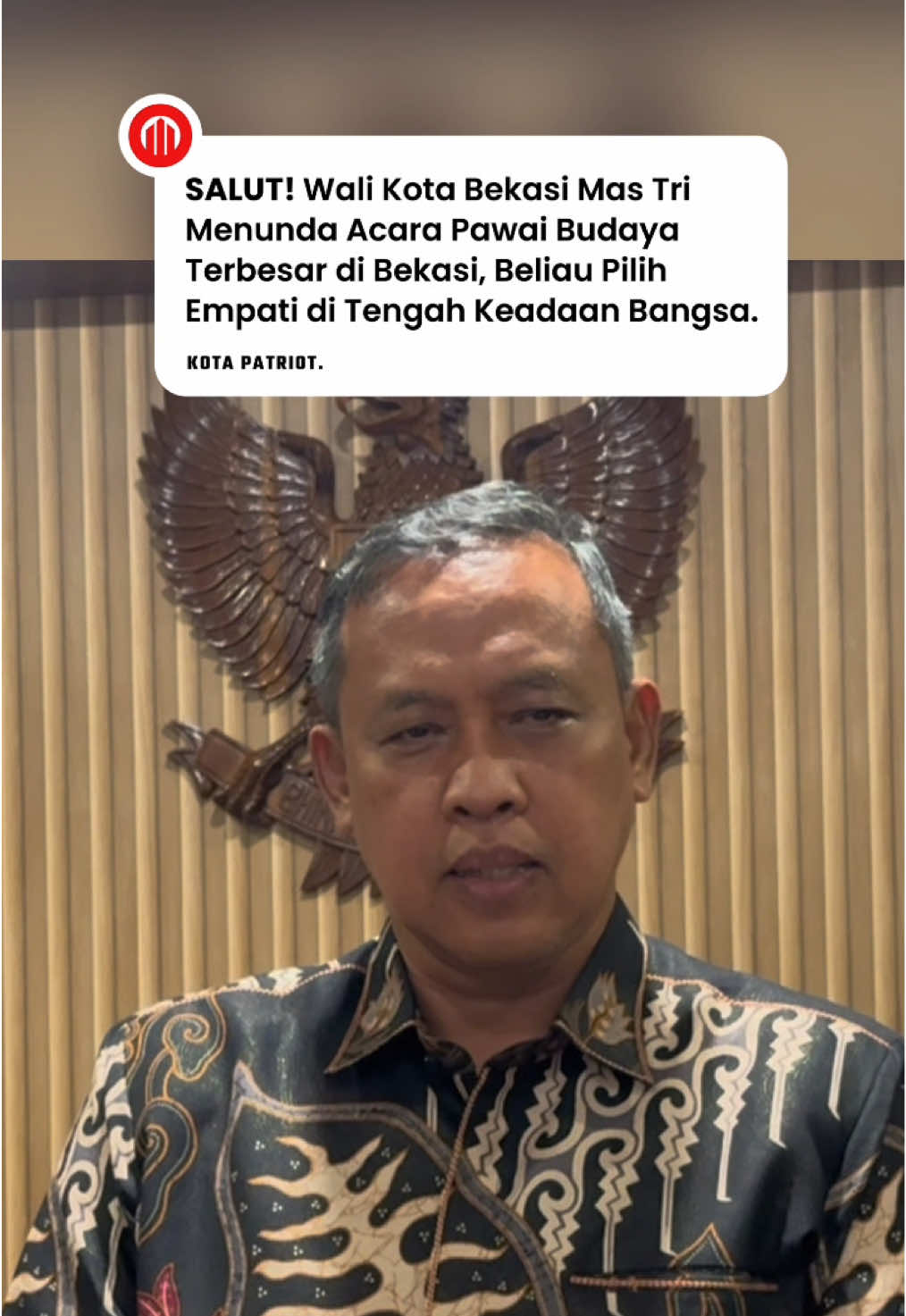 Sudah siap 100%, Karnaval Budaya di Bekasi ditunda. Wali kota Bekasi Mas Tri Hargai suasana keprihatinan bangsa saat ini. #bekasi  #kotabekasi #triadhianto