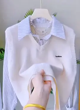 Áo len dệt kim nữ phong cách Hàn Quốc áo len cổ chữ V rời #côút1988 #áovest #@CÔ ÚT 1988 @CÔ ÚT 1988 