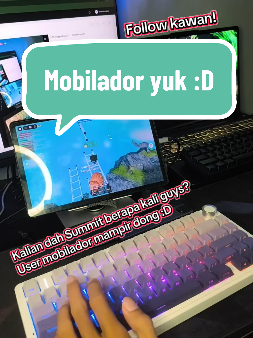 Kalian maen #Roblox Pakai #Mobilador juga gak guys? Udah summit berapa kali? 😁 #Keyboard #Mouse #Setup 
