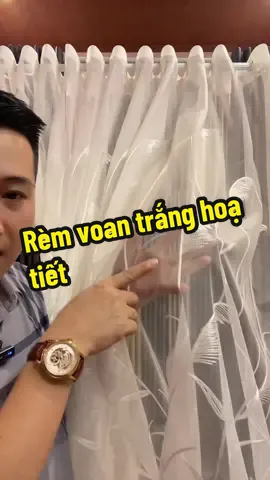 Rèm voan trắng in thiêu họa tiết cho rèm cửa 2 lớp ngăn giường spa và cửa Deco trang trí #remcua #remcuadep #remcuaso 