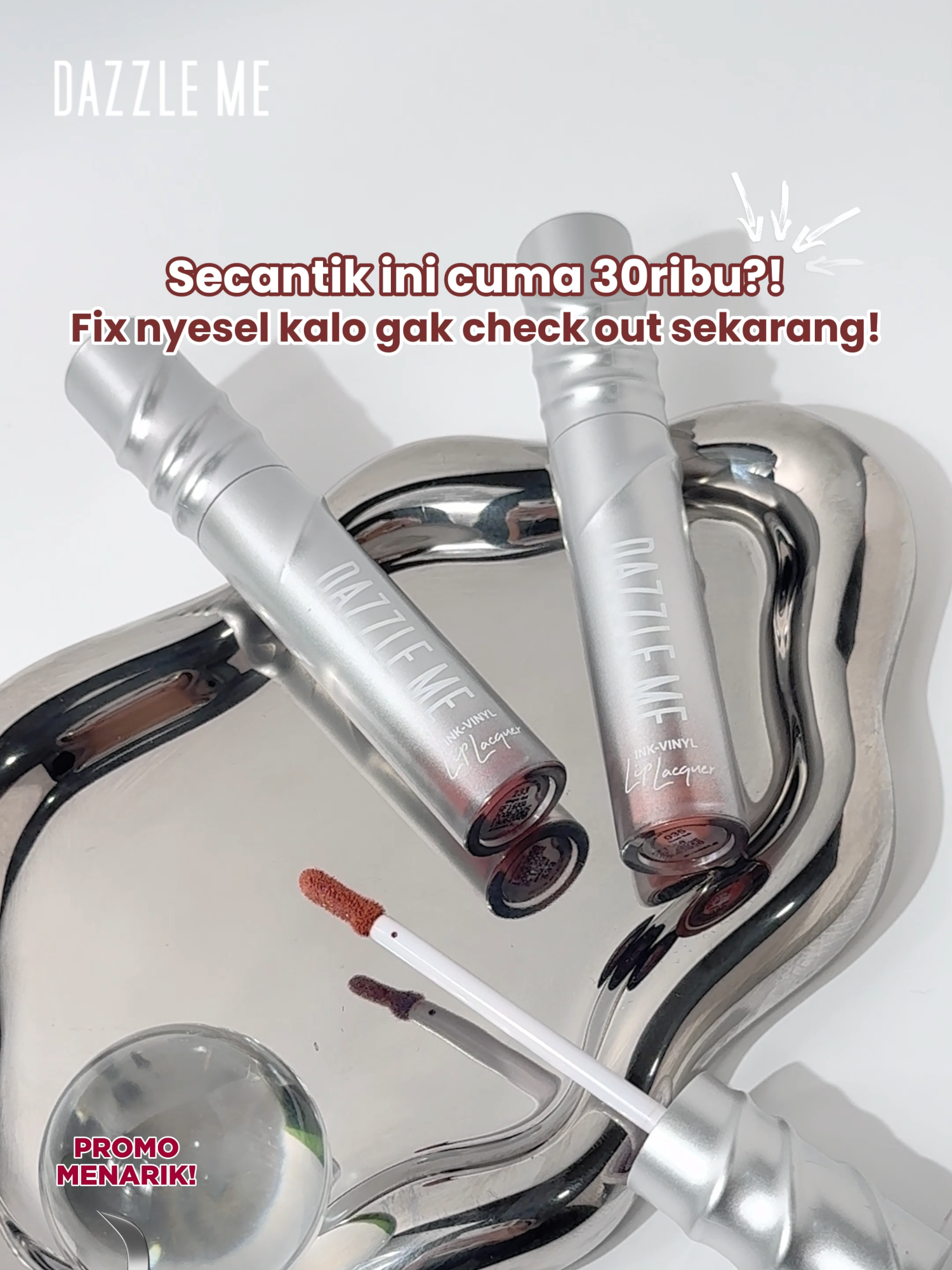 Lip Vinyl 30ribuan tapi kok lebih GONG dari yang 100ribuan? 😍 #dazzleme #dazzlemebeauty #dazzlemeindonesia #dazzlemeid #dazzlemelipcream  #inkvinyl #inkvinylliplacquer #liplacquer #tahanbanting #glossylip #newarrival #lipglaze #glastinglip #dazzlemeinkvinyl