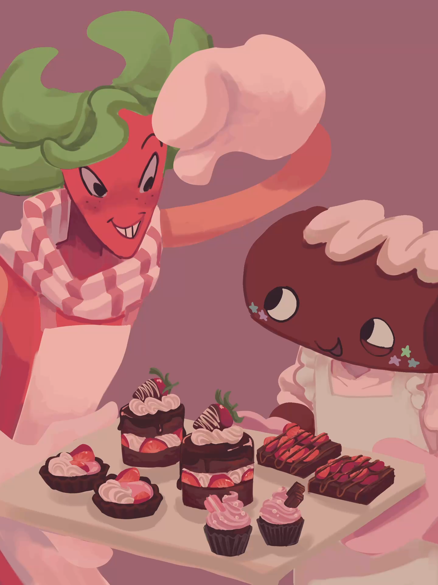 cosmo and sprout bake stuff. wanted to try painting an animation a little :D song - pet in tv OST - M2 #dandysworld #dandysworldcosmo #dandysworldsprout
