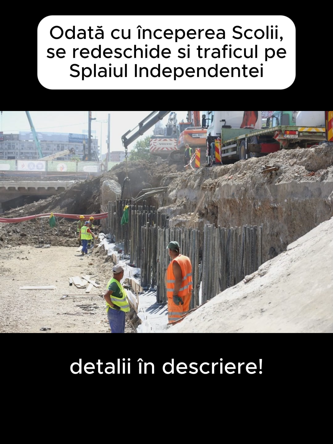 Veste bună! Se redeschide circulația pe Splaiul Independenței, odată cu începutul noului an școlar! Odată cu începutul anului școlar, locuitorii Capitalei vor putea circula din nou normal pe Splaiul Independenței, între Piața Națiunile Unite și Piața Unirii. Anunțul a fost făcut de primarul Sectorului 4, Daniel Băluță, în cadrul unei conferințe de presă organizată joi, în care a prezentat progresul înregistrat la lucrările de refacere a Planșeului Unirii. Constructorii care refac din temelii Planșeul Unirii au finalizat dezafectarea porțiunii din fața Hanului lui Manuc, prima etapă a acestui proiect complex. Execuția piloților forați din această zonă este, de asemenea, finalizată, ceea ce permite demarea construcției grinzilor de coronament. „Practic, pe Splaiul Independenței se va putea circula normal, în ambele sensuri, ca și până la momentul începerii lucrărilor de la planșeu. Restul lucrărilor pe care constructorii le execută până la sfârșitul acestui an, în această zonă și în cea a parcului Unirii, nu vor mai afecta circulația autovehiculelor”, a declarat Daniel Băluță. Conform primarului Sectorului 4, constructorii au avansat pe trei din cele patru etape ale proiectului. În zona din fața Hanului lui Manuc au fost realizați deja 80 de piloți forați din totalul de 254 de coloane de beton care vor susține noul planșeu. Până în prezent, muncitorii au integrat peste 350.000 de kilograme de armătură în piloții forați și au turnat 2.500 de metri cubi de beton. Toate testele de siguranță efectuate pe coloanele de beton deja executate au dat rezultate foarte bune, conform normativelor în vigoare. În parcul Unirii, lucrările continuă cu execuția piloților forați, iar din săptămâna viitoare, utilajele de mare capacitate vor fi mutate în această zonă pentru începerea dezafectării vechiului planșeu. În etapa a treia, care vizează zona fântânilor arteziene, se lucrează în continuare la dezafectarea acestora. „Le mulțumesc bucureștenilor pentru susținere și înțelegere! Aici este cu siguranță cea mai complexă lucrare de infrastructură efectuată în București după 1989. Primăria Sectorului 4 demonstrează că are capacitatea de a continua proiectele de dezvoltare atât de necesare atât locuitorilor acestui sector, cât și tuturor bucureștenilor”, a mai declarat primarul Daniel Băluță. Redeschiderea traficului pe Splaiul Independenței vine ca o veste bună pentru șoferii bucureșteni și pentru părinții care își duc copiii la școală în zona centrală a Capitalei. #circulatieunirii #traficrutiersplai #lucrariunirii #redeschiderecirculatieunirii #planseulunirii #danielbaluta #sectorul4 #sectorul4live #suddebucuresti
