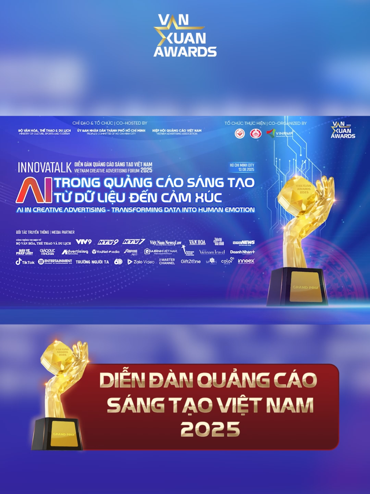 ✨INNOVATALK: “AI trong Quảng cáo Sáng tạo: Từ Dữ liệu đến Cảm xúc” đã mang đến bức tranh toàn cảnh về ngành quảng cáo trong kỷ nguyên mới, nơi công nghệ và sáng tạo giao thoa để mở ra những cơ hội bứt phá.  Cùng nhau nhìn lại sự kiện và chờ đón những sản phẩm quảng cáo kết hợp giữa công nghệ và con người sẽ tại Vạn Xuân Awards 2025 nhé! #VanXuanAwards #ProudVietnam #GiaiThuongQuangCaoSangTaoVietNam #ViMotVietNamKhongGioiHan
