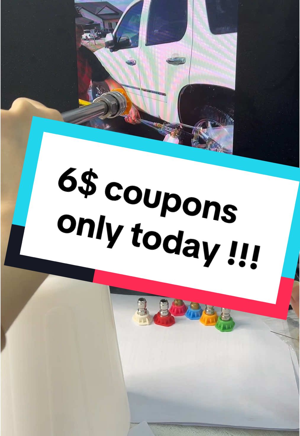 6$ coupons only in liveroom can get&use !!! Only today! Hurry up coming!!! #foamcannon #washcar #flashsale #coupon 