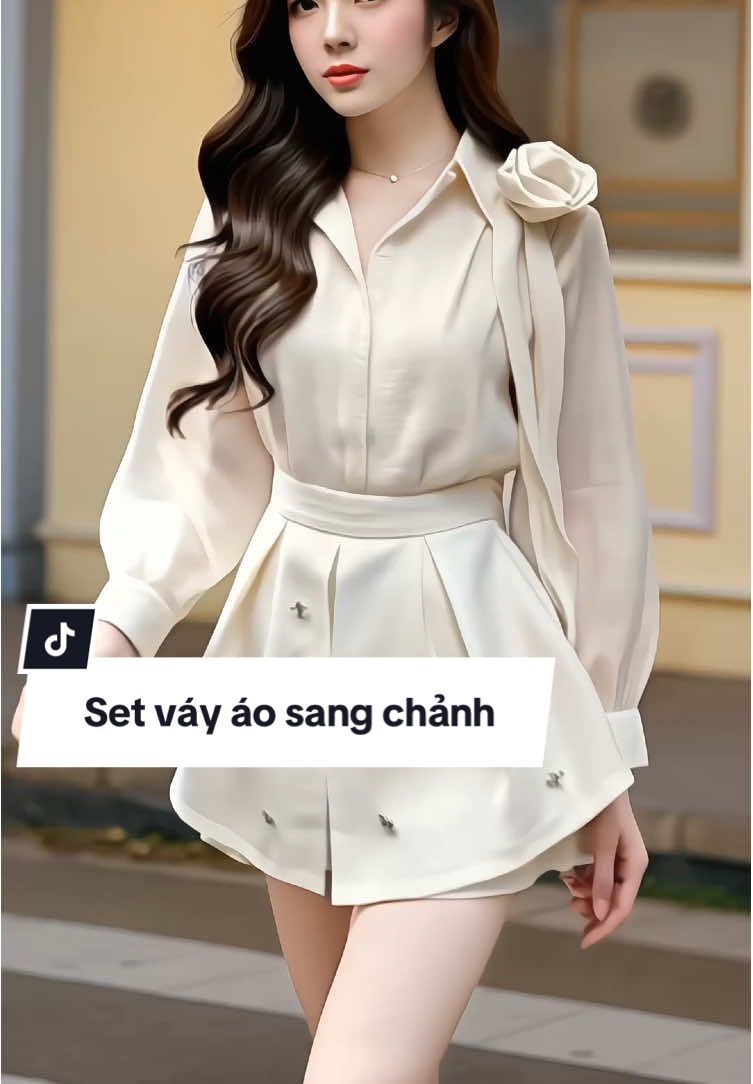 Set Váy Thiết Kế gồm Áo Sơ Mi Mix Chân Váy Tafta tiểu thư sang chảnh #setvayao #setdoxinh #setdonu #xuhuong #ThoiTrendNu 