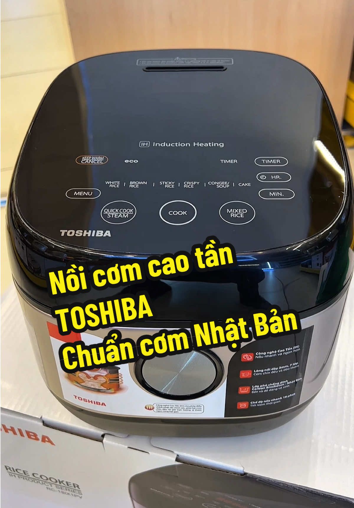 Nồi cơm cao tần Toshiba RC-18IX1PV - 1.8L - Công nghệ cao tần IH 1300W - Chế độ nấu đa dạng - Hàng chính hãng bảo hành 12 tháng 🍚 Cơm dẻo – ngọt – thơm như nấu bằng niêu đất 👉 Chọn Nồi cơm cao tần Toshiba – công nghệ Nhật Bản, giữ trọn vị ngon cho từng hạt gạo. #noicomdien #noicomcaotan #noicomcaotanToshiba  #rc18ix1pv 