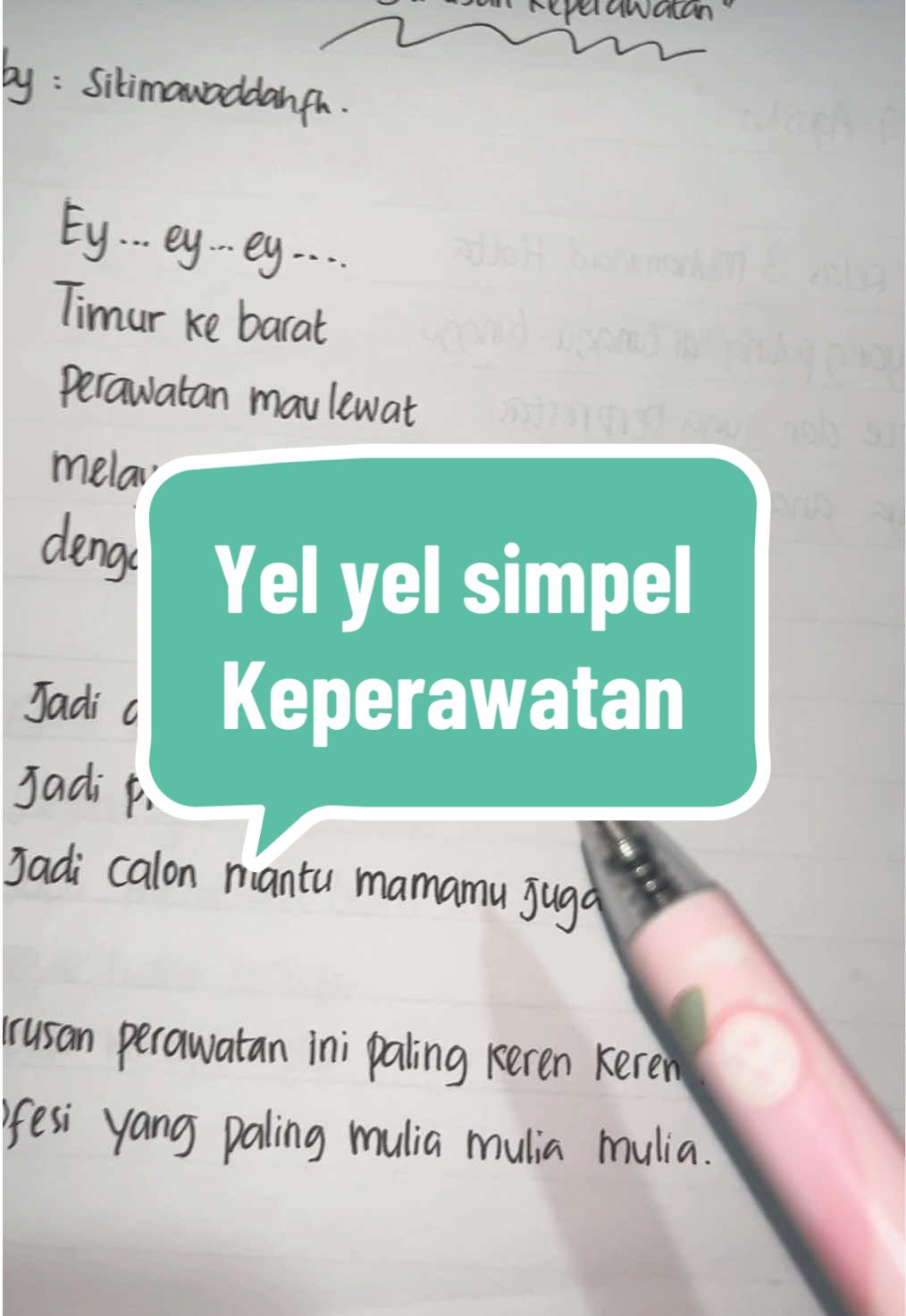 Yel yel simpel jurusan keperawatan #yelyel #yelyelpramuka #keprawatan #jurusankeperawatan #yelyeltni 