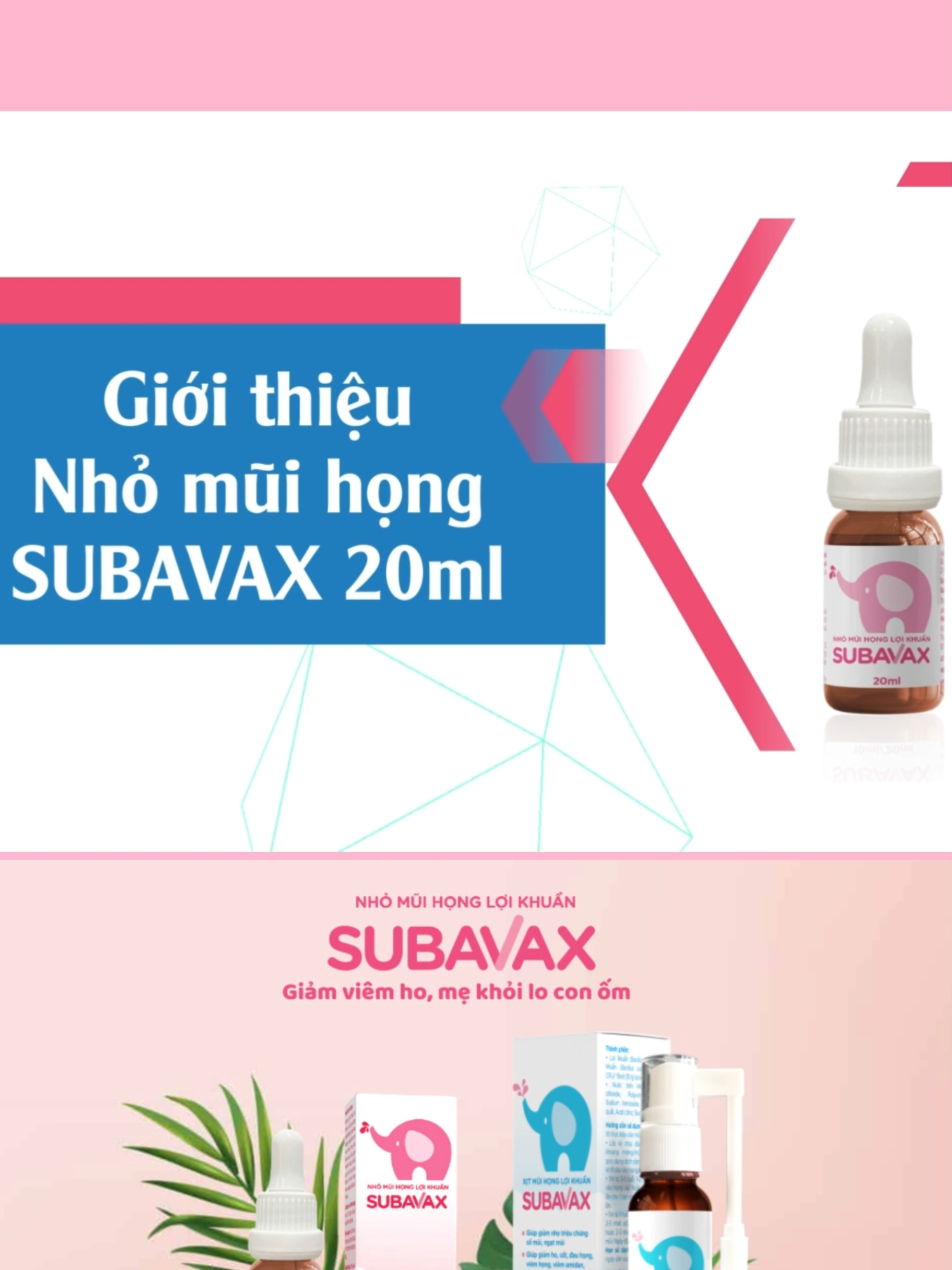 Giới thiệu nhỏ mũi họng Subavax 20ml #subavax #hathoi #somui #viemhong #ho #xitmuihong #nhomuihong