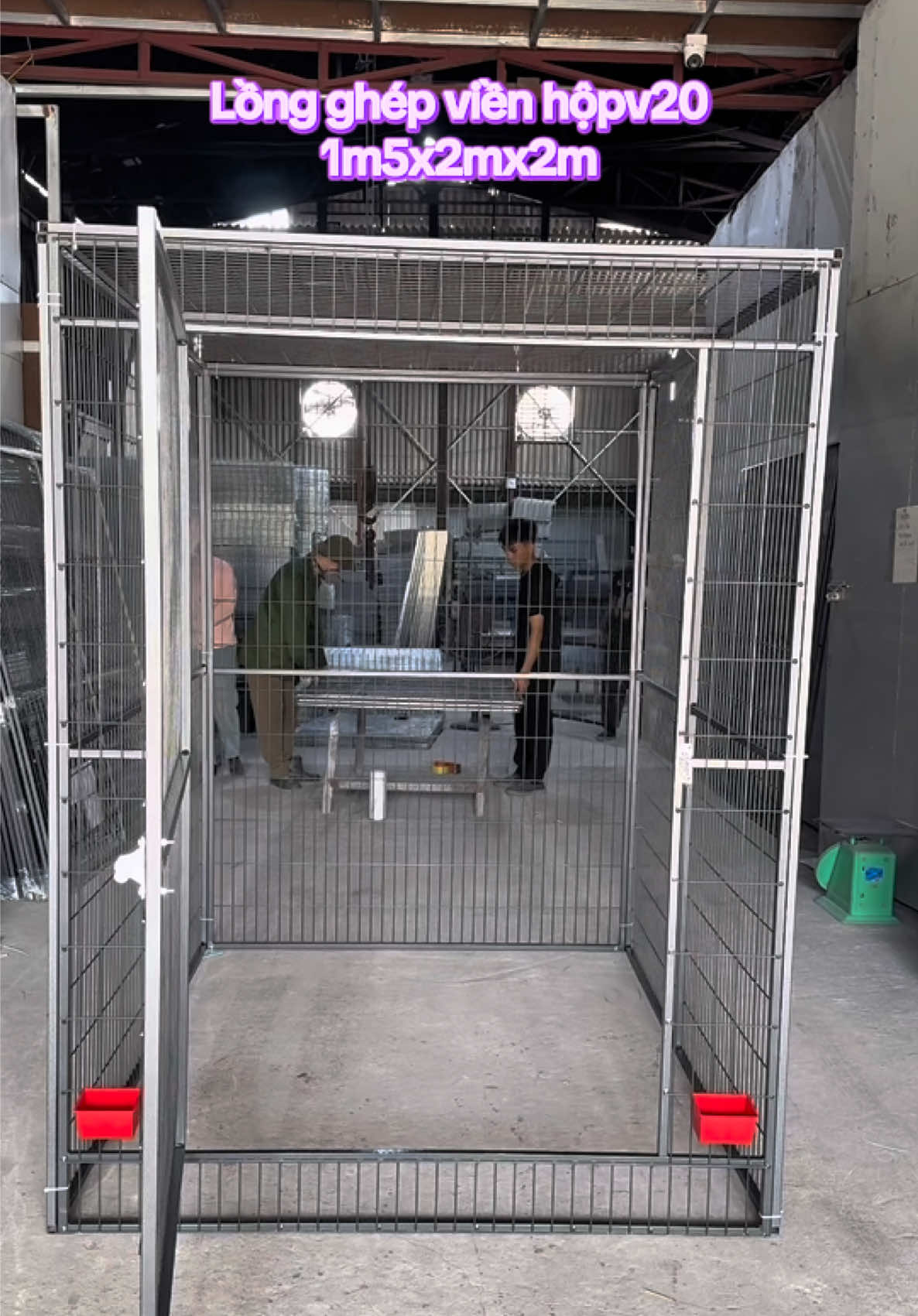 Lồng ghép khung hộpv20 kt 1m5 dài 2m cao 2m lưới 3li5 sơn tĩnh điện #969879o28 #longchuonglaprap #gà_chọi_việt_nam #gàdon #ga 
