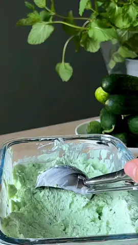 Cucumber ice-cream – a refreshing and creamy frozen treat made with cool cucumber, offering a light, mildly sweet, and hydrating flavor perfect for summer. 🌿🍨 #cucumber #icecream #homemade #yummy #trending #foryou #100kviews #viralvideo 