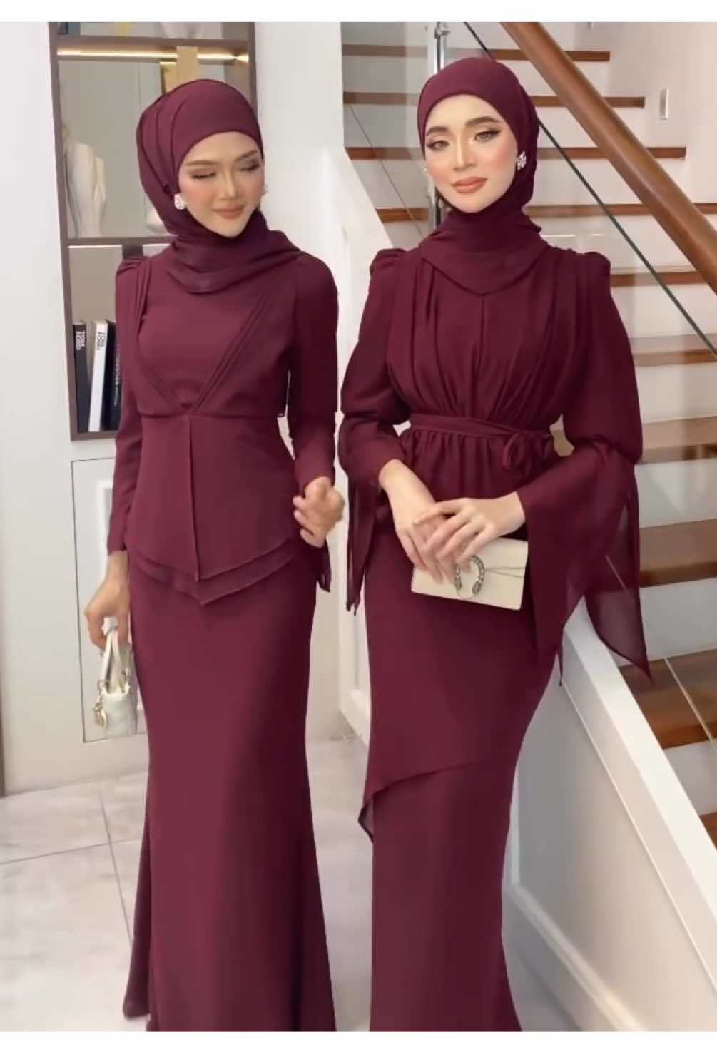 Featuring Adele Luxe & Elise Luxe in Wine ✨  #Qiszar #hotsellingitem🔥🔥 #outfitideas #bajukonvo #bajubridesmaid #restock #bajukurung #merdekasale #bajuforgraduation #graduationoutfit #graduationoutfitideas 