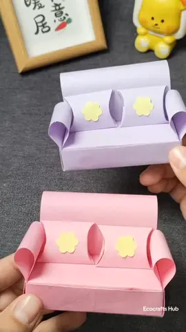 DIY Mini Paper Sofas 🛋️💖 #minisofa #creatorsearchinsights #foryou #fyp #fpy 