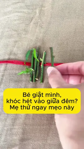Nuôi con đâu có dễ! Thử bao cách không được, cuối cùng buộc dây đỏ với cành đào đặt dưới gối mà bé ngủ một mạch tới sáng 🌙✨ #MẹoNuôiCon #GiậtMìnhBanĐêm #EmBéNgủNgon