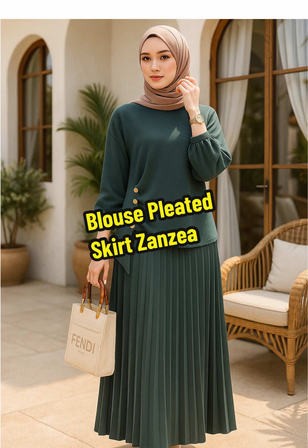 Nampak cun set blouse + skirt ni! ✨ Diperbuat daripada kain polyester + spandex yang ringan, selesa dan jatuh terletak bila dipakai. Rekaan elegan dengan butang hiasan di bahagian tepi serta skirt pleated panjang buat penampilan nampak lebih moden & sopan. Sesuai dipakai ke pejabat, kenduri, mahupun santai hujung minggu. Harga pun mampu milik! Jangan tunggu lama, stok cepat habis – klik beg kuning sekarang untuk grab sebelum sold out! 🛍️ #ootdMuslimah #blouseset #fesyenwanita #skirtpanjang #bajumuslimah