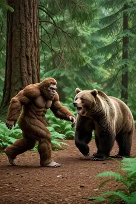 Sasquatch tames a wild bear #ai #bear #sasquach #taming 
