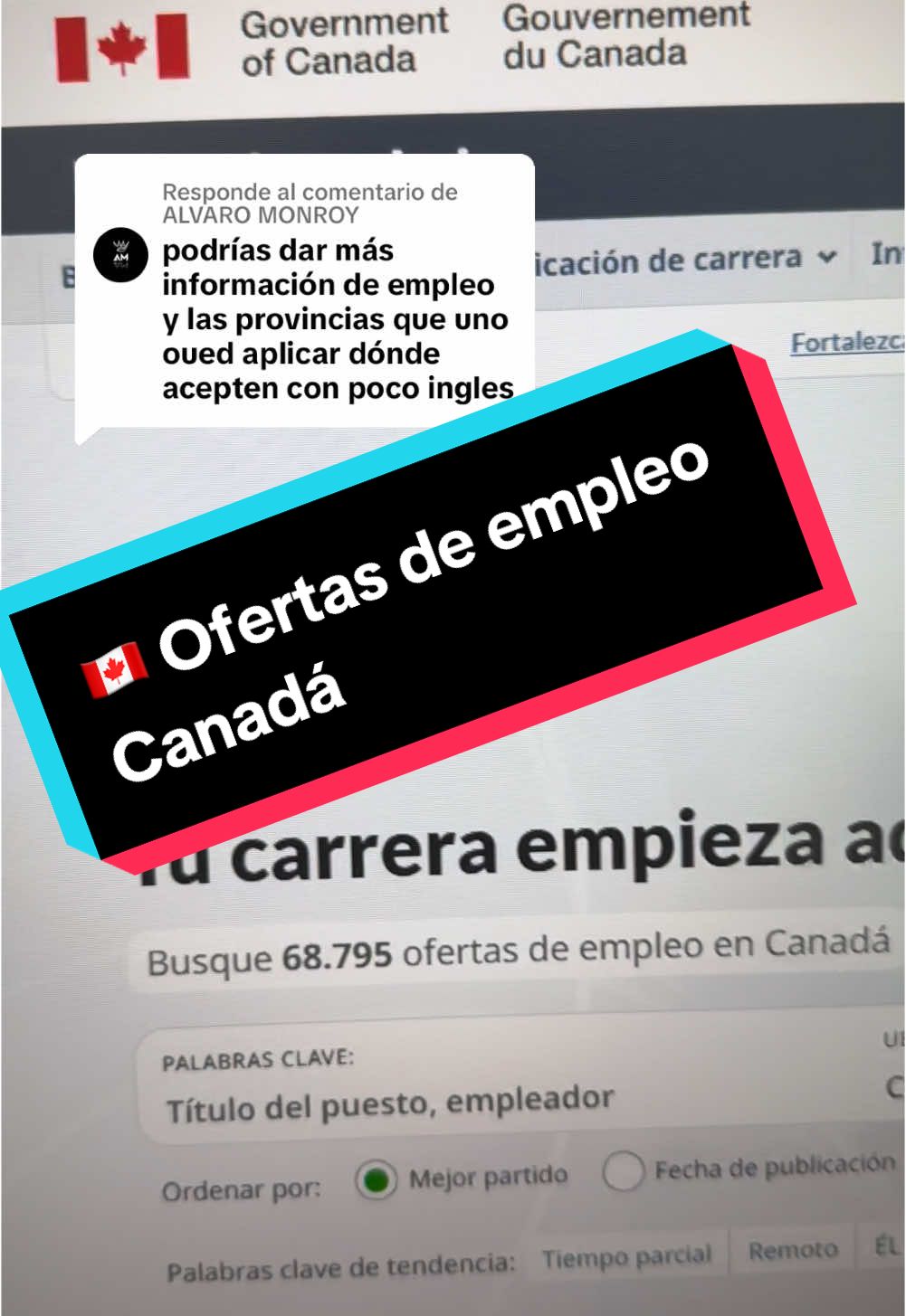 Respuesta a @ALVARO MONROY #jobbank #jobbankcanada #trabajosencanada #canada 