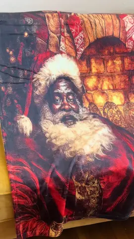 Positive representation all season long. #BlackSanta #SantaDecor #BlackSantaClaus #ChristmasDecor #cozyblankets 