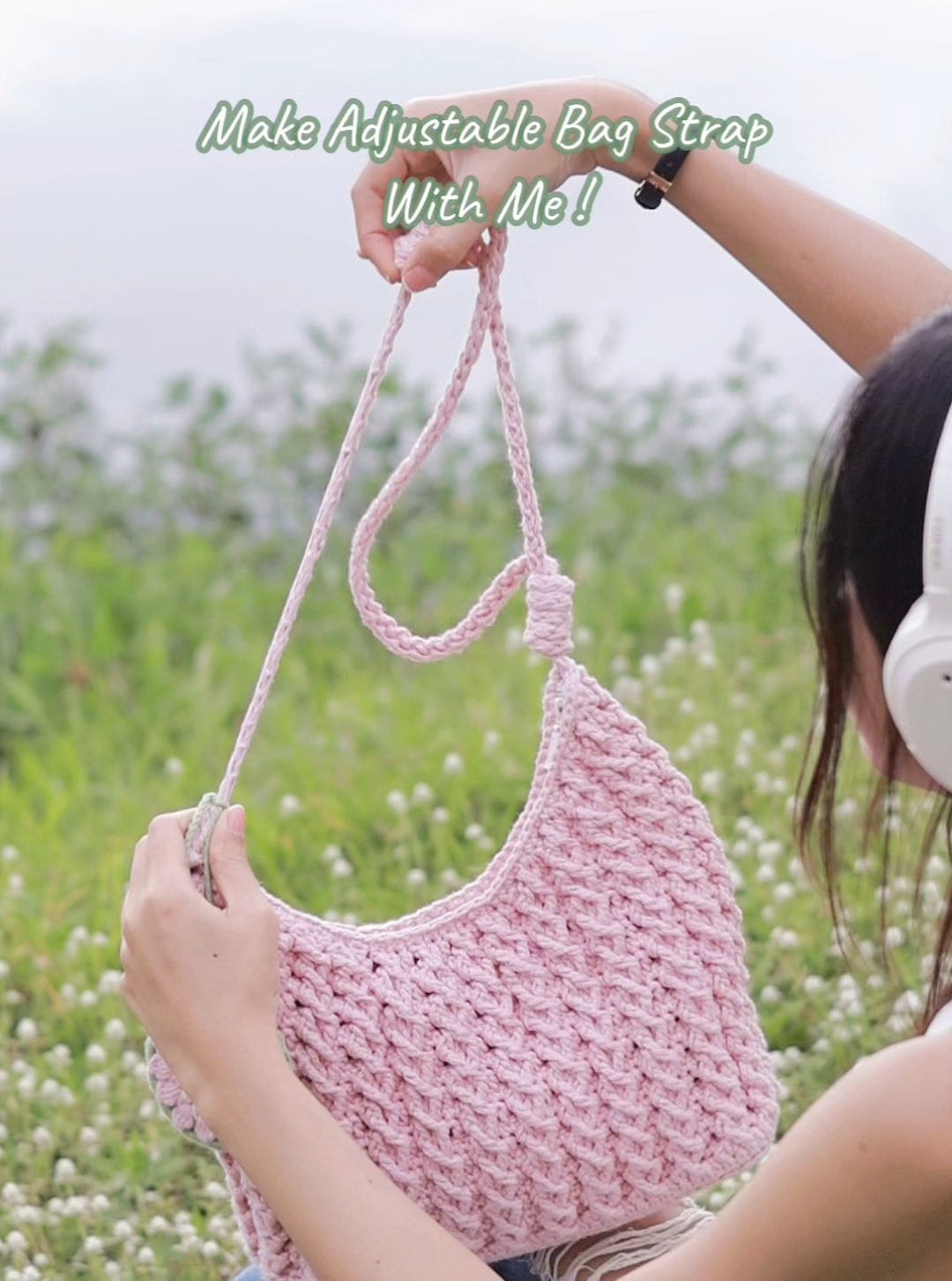 How to make adjustable bag strap 🧶 #chendadiy #crochet #crochettiktok #crochetersoftiktok #crochetbagstrap 