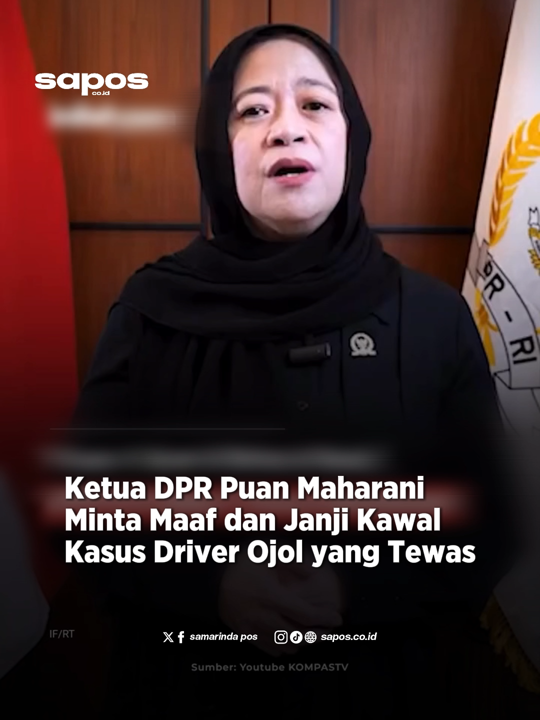 Ketua DPR RI, Puan Maharani, menyampaikan duka cita mendalam atas tewasnya driver ojek online Affan Kurniawan, yang dilindas mobil polisi saat demo. Ia meminta maaf kepada masyarakat atas nama seluruh anggota dewan, mengakui bahwa DPR belum sepenuhnya menjalankan tugas sebagai wakil rakyat. Puan juga berjanji akan mengawal proses penyelidikan kasus ini hingga tuntas dan transparan, serta berkomitmen untuk terus membuka ruang komunikasi dan berbenah dalam mendengar aspirasi rakyat. Selengkapnya baca Samarinda Pos dan Sapos.co.id Editor: Rusly __ Website : https://sapos.co.id/ Fanpage : samarindapos Instagram : sapos.co.id Twitter : samarindapos #samarinda #berita #kabar #kaltim #indonesia #publik #kabarsamarinda #jawapos #samarindapos #metropolis #busam #beritaupdated #koran #berauterkini #infokukar #balikpapanku #bontangupdate #ragamkutim #infopenajam #muarabadakupdated #infosangasanga #bacaberita #sapos #saposcoid #samarindapos #beritasamarinda #samarindanews