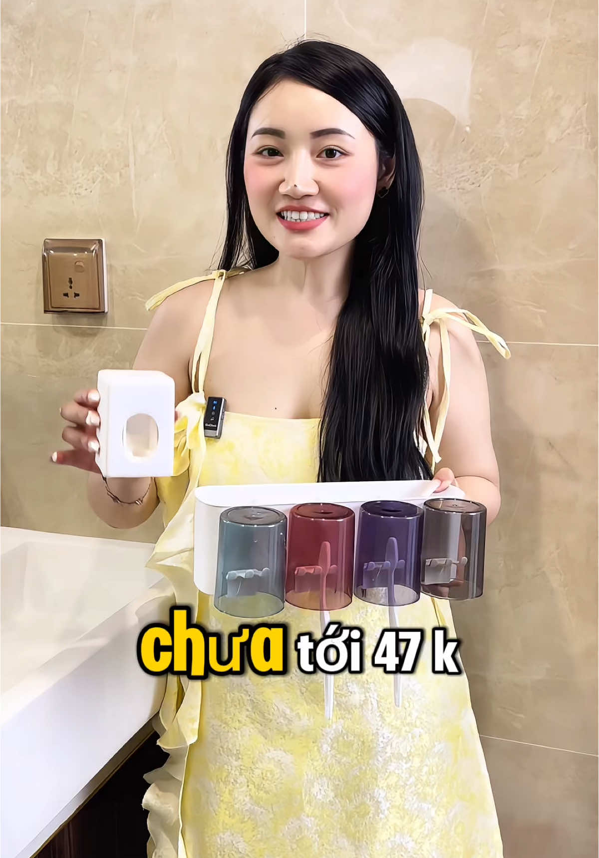 Bộ kệ đựng bàn chải và cốc, kèm bơm kem đánh răng tự động #kebanchaidanhrang 