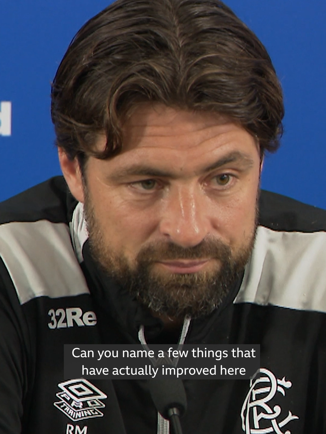 'Can you name a few things that have actually improved here on your watch?' 😬 @TEnglishSport puts the question to Rangers boss Russell Martin. #BBCFootball #Rangers #RussellMartin