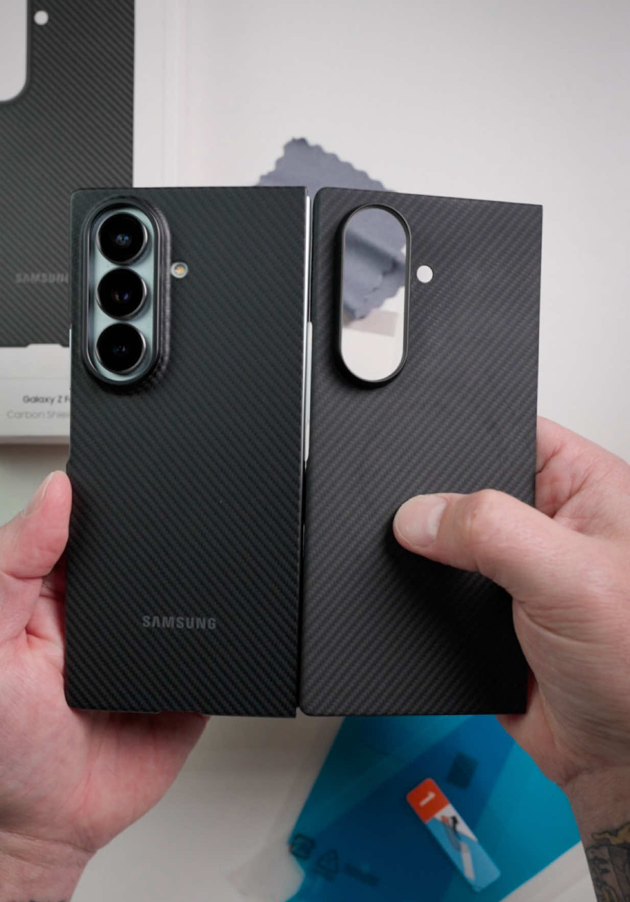 Let’s compare the official @samsungmobileusa Galaxy Z Fold7 Carbon Shield case to the Pitaka MagEZ Galaxy Z Fold7 case to find out which is the best thin and light weight carbon fiber case for the Z Fold7.  #samsunggalaxy #samsung #galaxyzfold7 #carbonfiber #samsung 