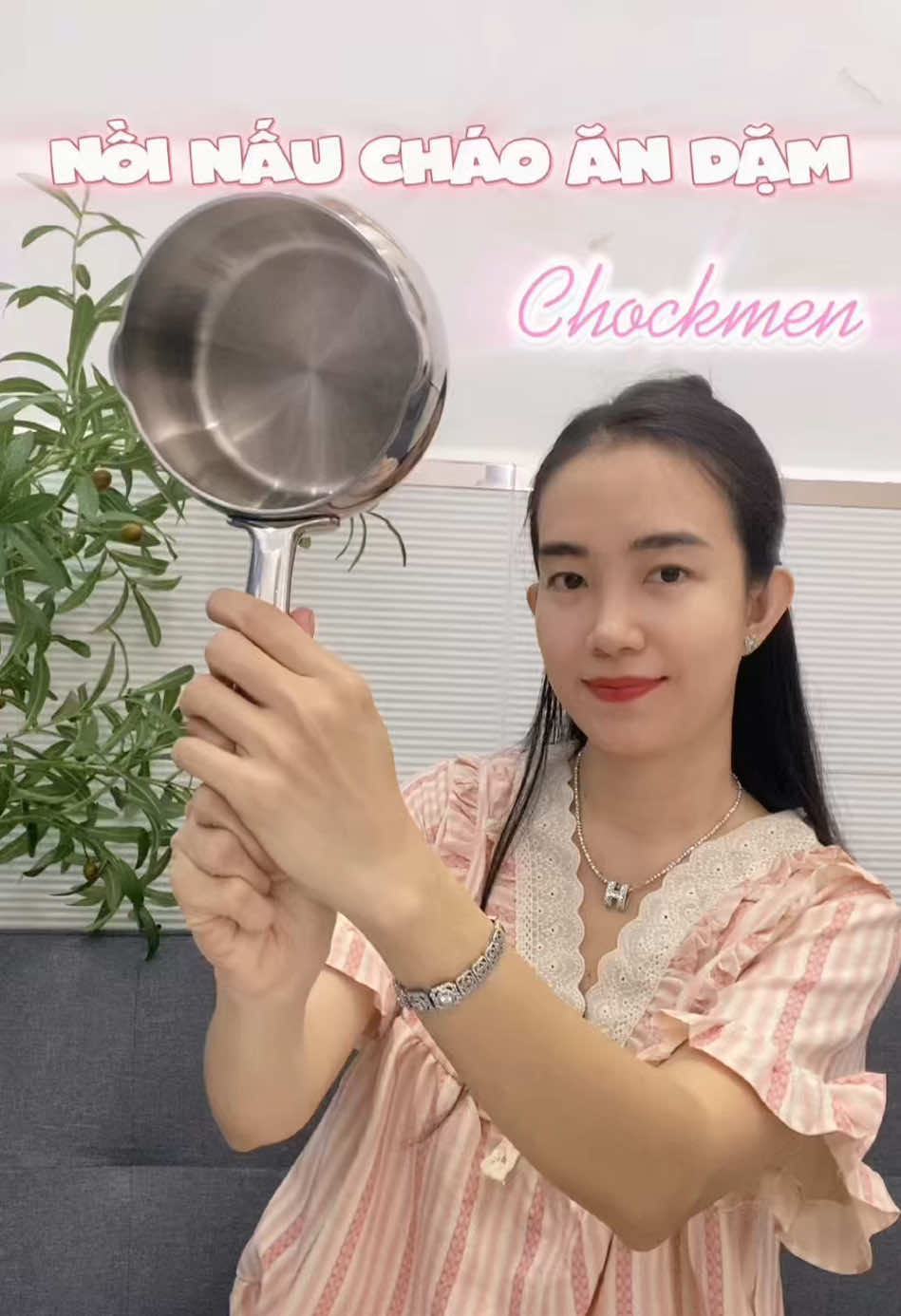 Nồi nấu cháo ăn dặm, inox nguyên khối chockmen #noiquanhchaochobe #noiinox #chockmen 