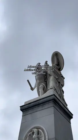Athena stood by Achilles’ side, deceived Hector, and gave Achilles the strength to kill him. #greekmythology #achilles #greekgods #fyp #athena 