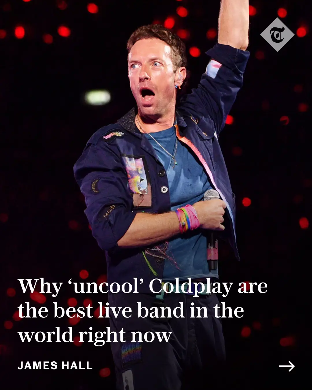🎶 ‘At an early Coldplay concert in London’s Soho in 1998, singer Chris Martin entertained a crowd of around 30 people by handing out Curly Wurly bars’ | Writes James Hall ‘Twenty-seven years later, Martin’s band is in the middle of an unprecedented 10-show run at Wembley Stadium, performing to around 900,000 fans’ ‘To a flurry of five-star reviews, the concerts – which were preceded by a brace of stadium gigs in Hull ­– are cementing Coldplay’s status as the best live band in the world’ #coldplay #chrismartin #wembley 