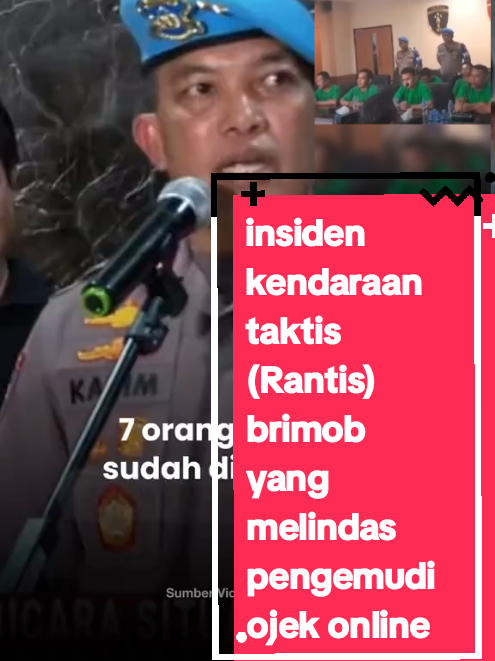 kepala divisi pofesi dan pengaman (propam) polri irjen ABDUL KARIM menyatakan tujuh anggita brimob terbukti melanggar kode etik profesi terkait insiden kendaraaa taktis (rantis) brimob melindas pengemudi ojek online #insiden#brimob 