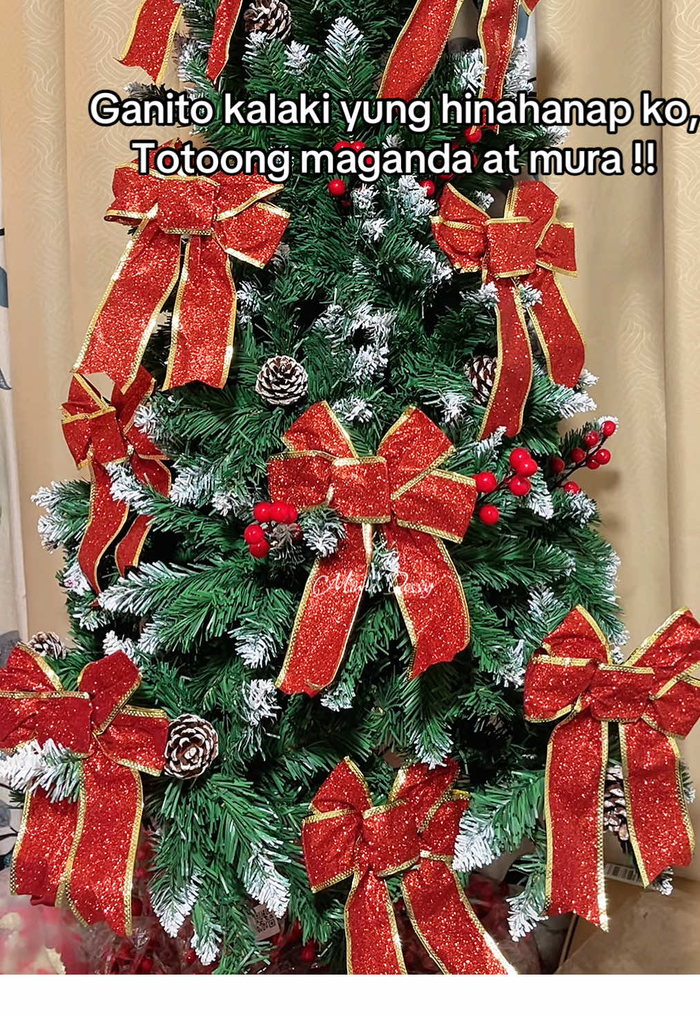 Ganda no ? 🎀  5/10Pcs Large Christmas Glitter Ribbon Bowknot  DIY Christmas Tree Bows Hanging Ornament  Xmas Home Party Decoration Supplies  #ribbons #christmas #christmasdecor #christmastiktok #tiktoksale 