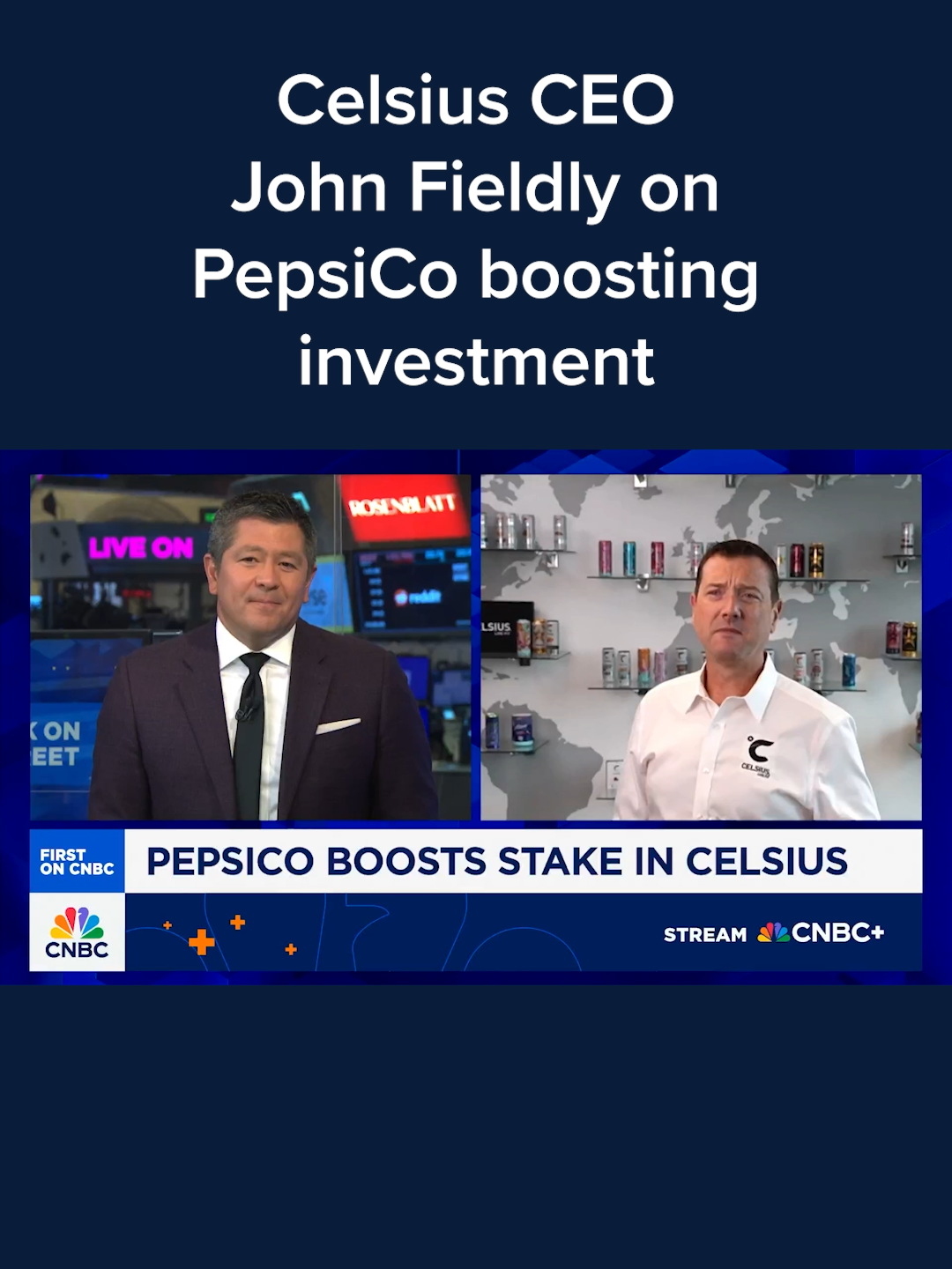 Celsius CEO John Fieldly explains how PepsiCo's increased stake in the beverage company, which also grants #Celsius control of Rockstar Energy in the U.S. and Canada, bolsters its energy portfolio.  Read more at the #linkinbio or the link on screen. #CNBC