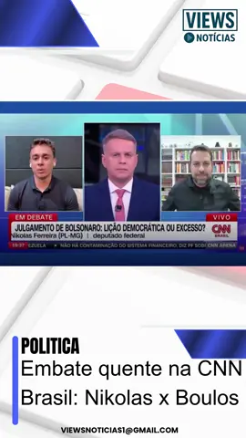 O deputado federal Nikolas Ferreira (PL-MG) e o também deputado Guilherme Boulos (PSOL-SP) trocaram farpas durante um debate ao vivo na CNN Brasil nesta quinta-feira (28). O bate-boca começou quando Boulos insinuou que Nikolas teria direcionado emendas para favorecer familiares. O mineiro reagiu de forma dura:  “Além de mentiroso, você é burro, né, Boulos”. Nikolas também acusou a esquerda de hipocrisia, citando nomes como Nicolás Maduro, Che Guevara e Fidel Castro, e criticou decisões do ministro Alexandre de Moraes, que, segundo ele, configurariam censura contra parlamentares de direita.  O embate rapidamente viralizou nas redes sociais. #NikolasFerreira #Boulos #CNNBrasil #Política #Embate #Debate #Congresso #Esquerda #Direita #AlexandreDeMoraes #Viral
