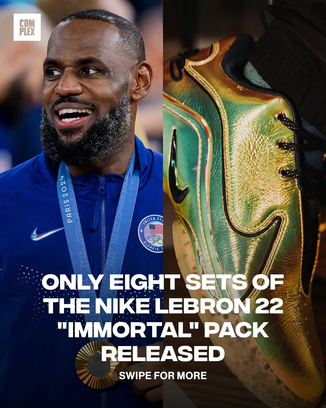 Nike drops only 8 sets of the “Immortal Pack”, at House Three Thirty today. Celebrating LeBron winning a gold medal at the Paris Olympics.  📸: @housethreethirty