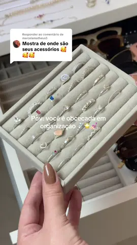 Respondendo a @marcelamatheus5 a paz terrível de ver tudo organizado 🌟💍 #closet #joias #aneis #organizacao #prata925 