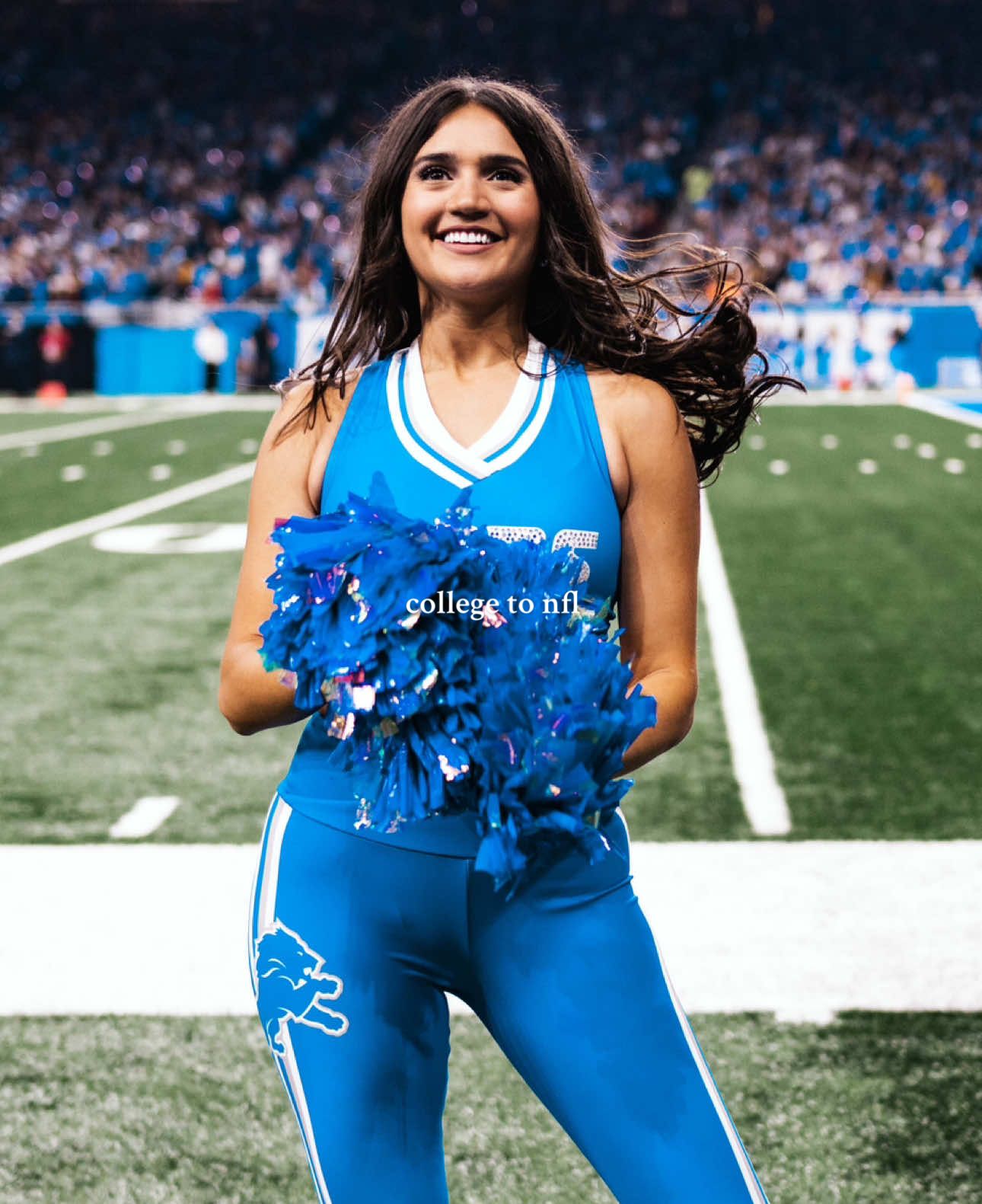 College ➡️ NFL✨ As always, WE ARE & GO LIONS💙🦁🤍🏈🩵 • @Penn State Lionettes @Detroit Lions @Penn State University  • #samebutdifferent #nflcheerleader #pennstate #detroitlions #football 