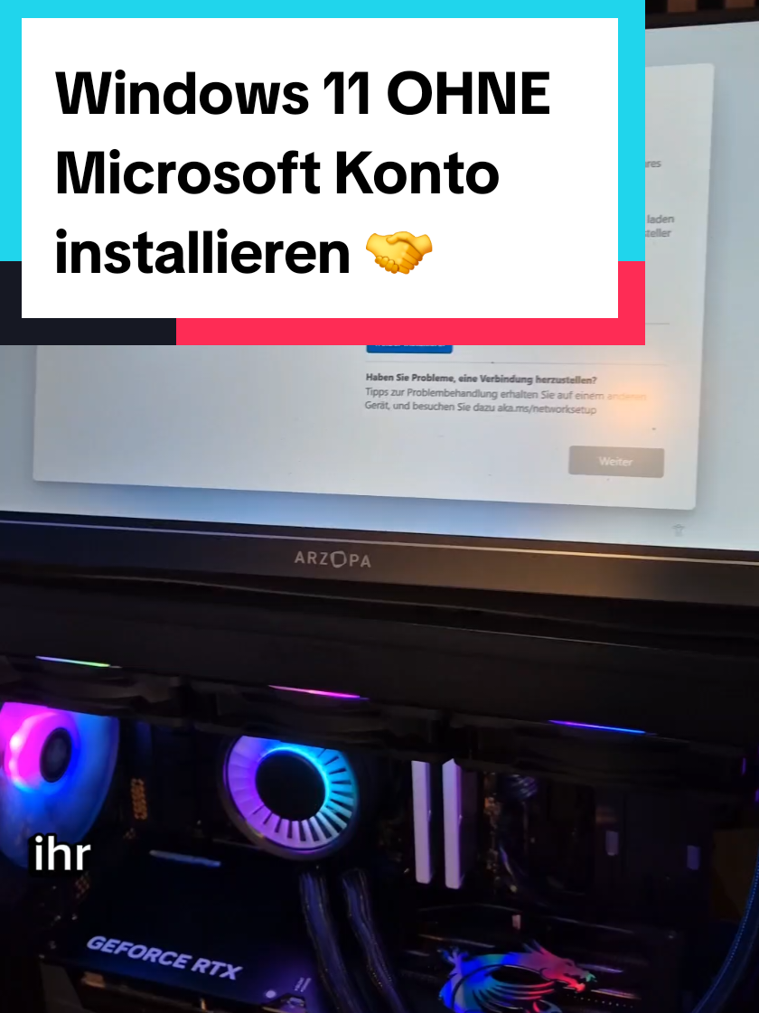 Windows 11 OHNE Microsoft Konto installieren 🤝🔥 #win11 #pctips #windows11 #try2709_yt #hardwarewissen 