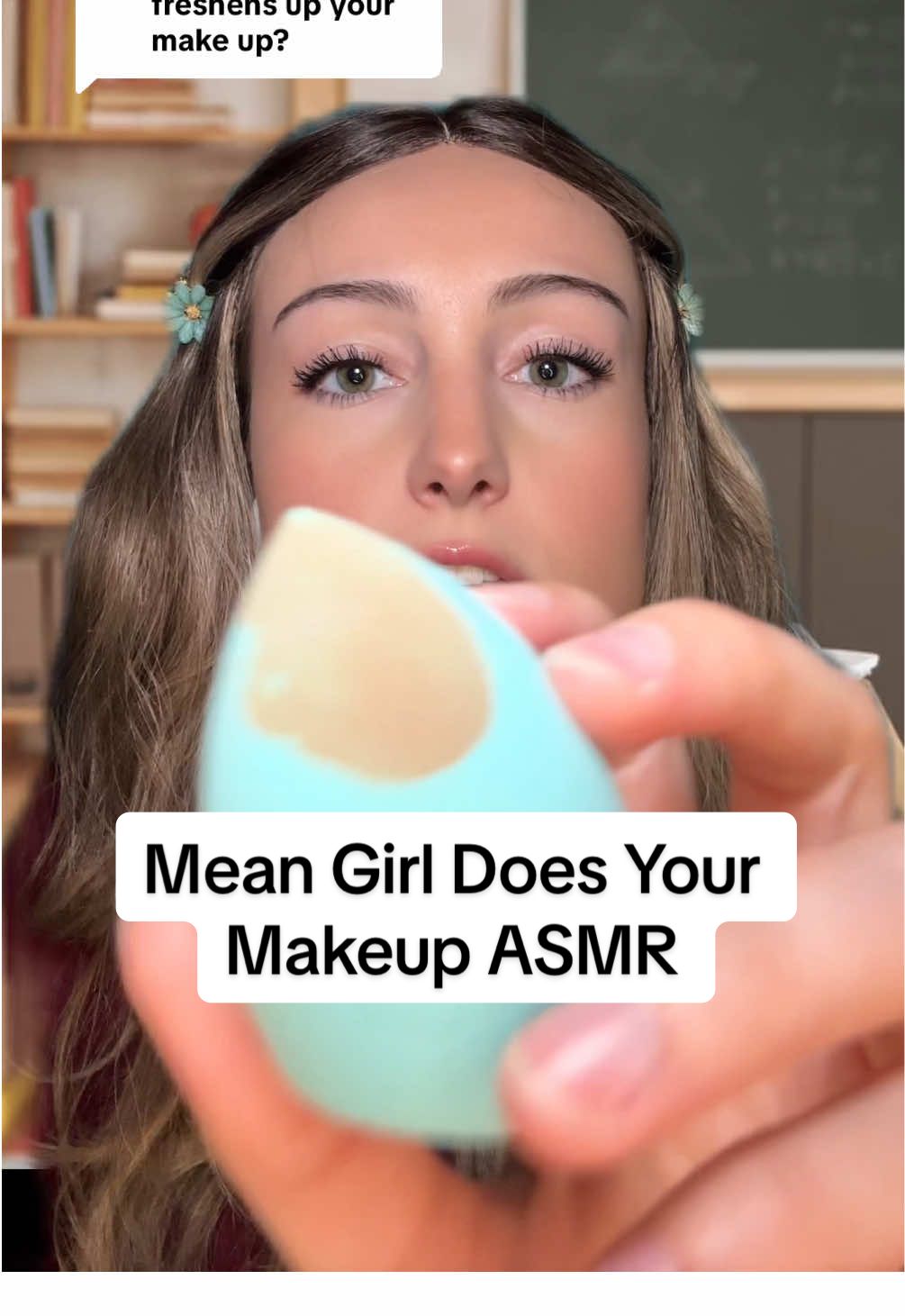 Replying to @!Mia! she's honest but still helpful! hope you enjoyed this mean girl fixes your makeup roleplay asmr! #asmr #asmrmakeup #makeupasmr #greenscreen #asmrroleplay 