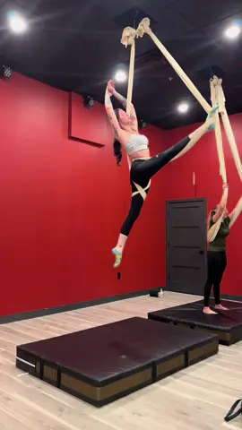 It’s the taco dinosaur socks for me  #aerialhammock #aerialfitness #aerialtricks #splits 