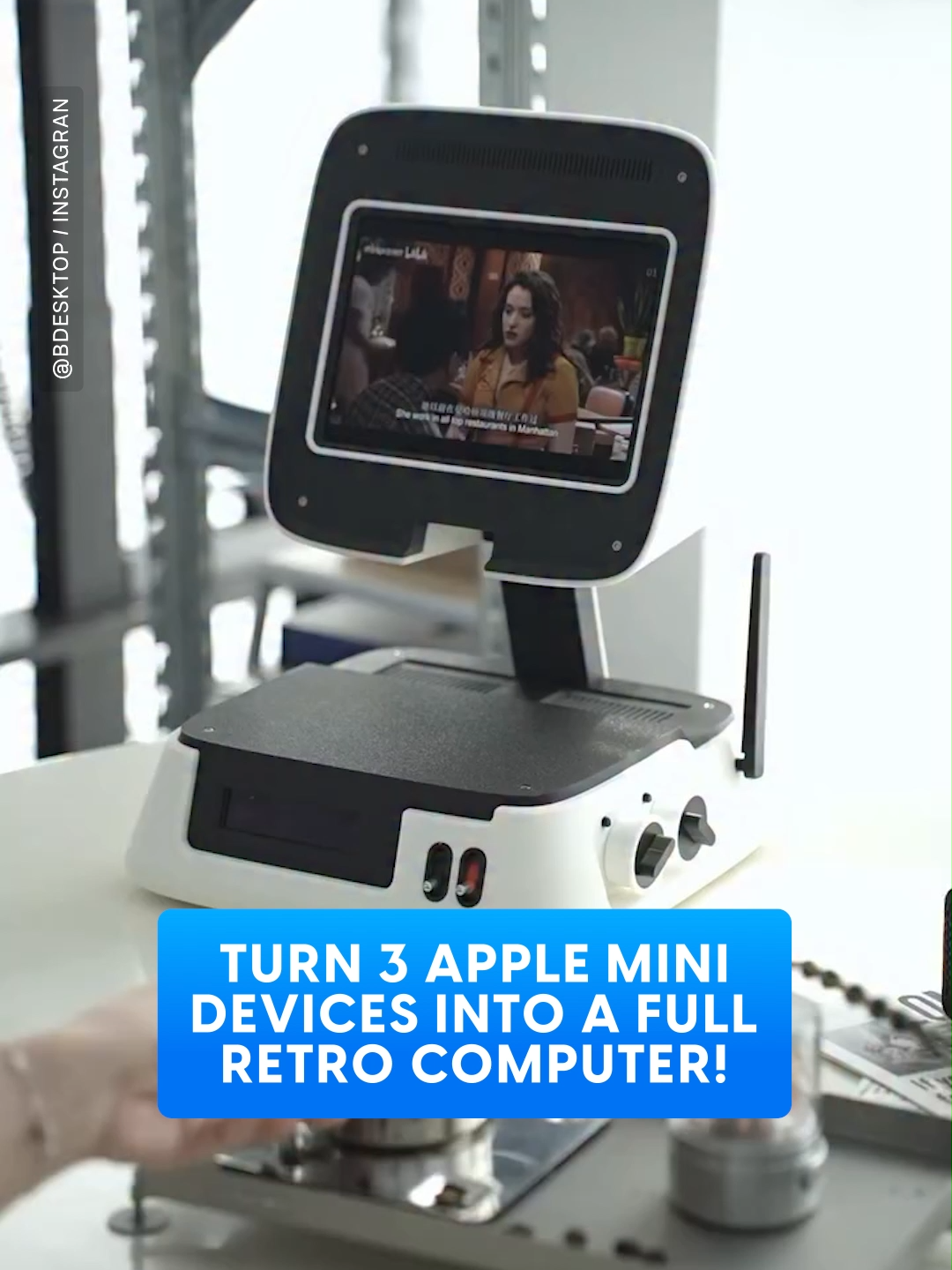 Inspired by a 1978 JVC TV, this 3D-printed pyramid dock transforms your Apple mini devices into a full retro-style workstation. Video: bdesktop / Instagram #apple#macmini#mac#retrotech#3dprinted