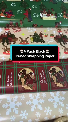 Representation matters — even under the Christmas tree. 🎄🎅🏾🤶🏾 Because our kids deserve to see Santa that looks like US too. 🖤 Shop Black-owned. Support the culture. Wrap it right. #christmaswrapping #wrappingpaper #blackownedbusiness #blacksanta #christmas 